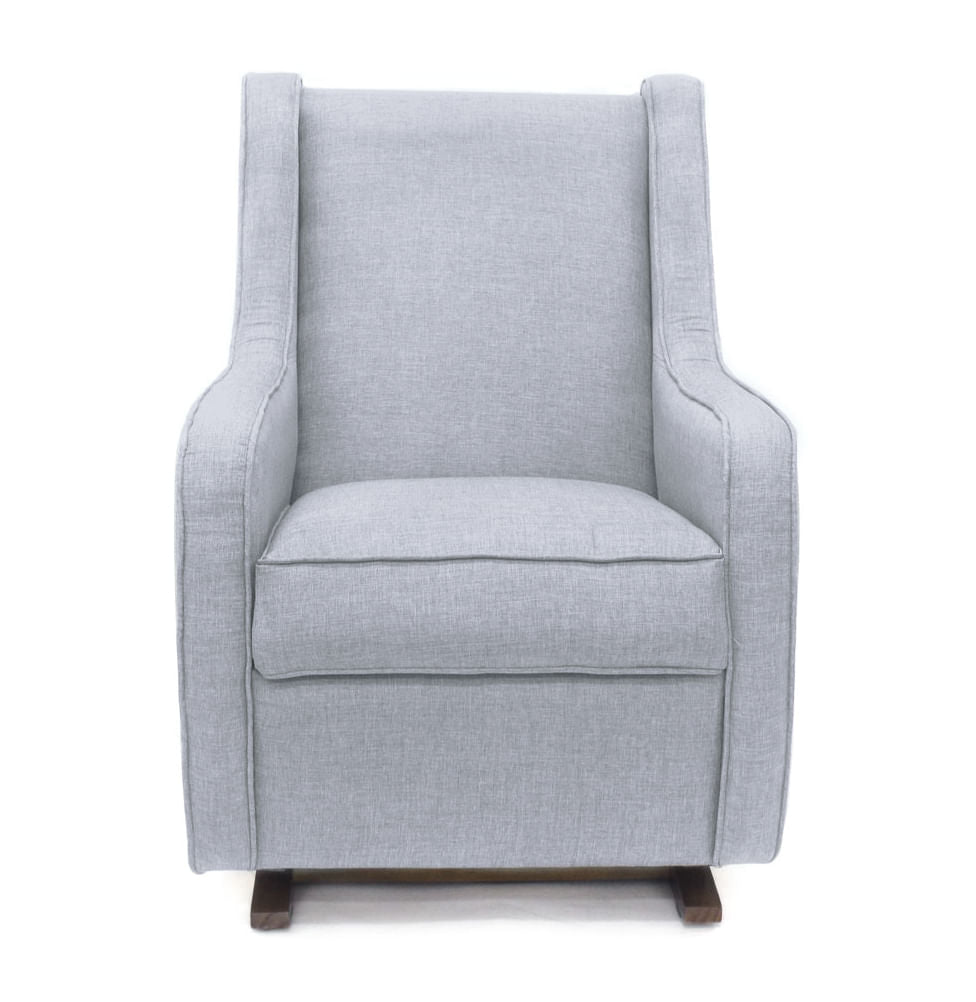 Poltrona de Amamentação Slim com Balanço e Puff - Cinza Prata