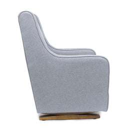 Poltrona de Amamentação Slim com Balanço e Puff - Cinza Prata