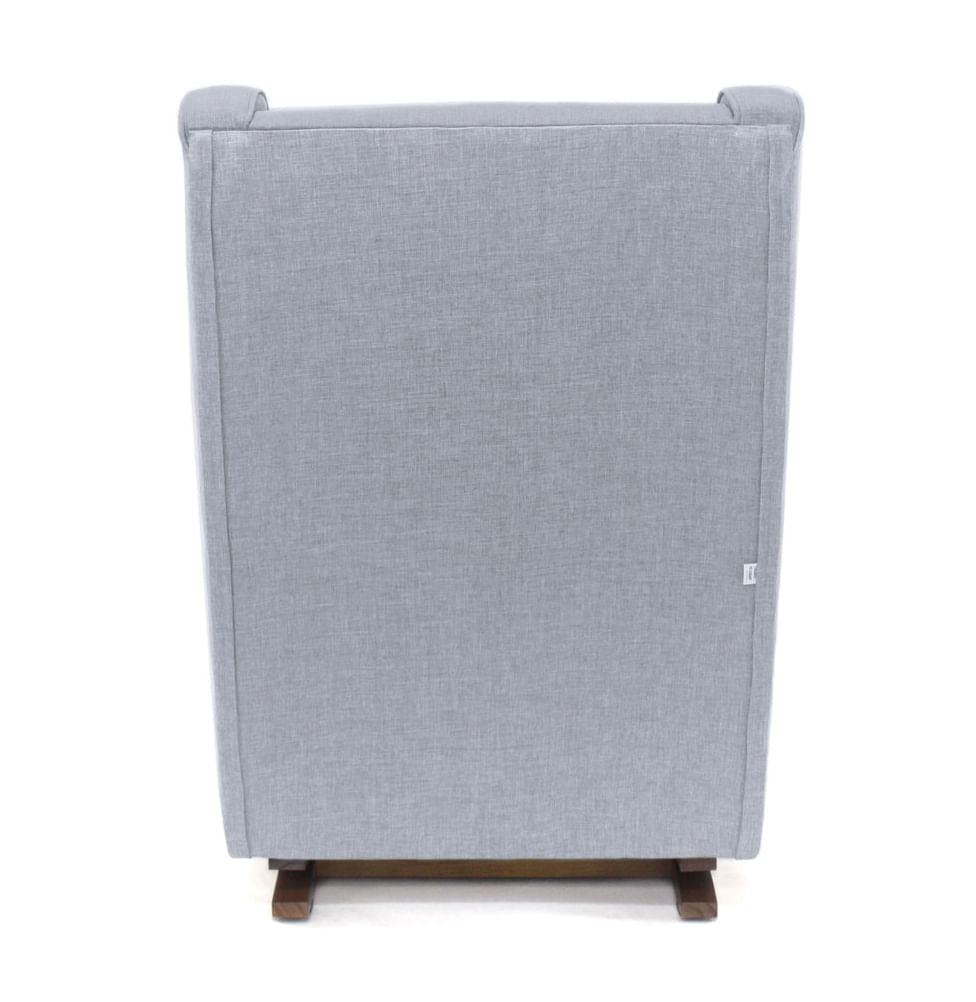 Poltrona de Amamentação Slim com Balanço e Puff - Cinza Prata