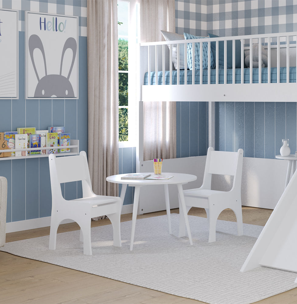 Mesa Infantil Viena Redonda - Branco