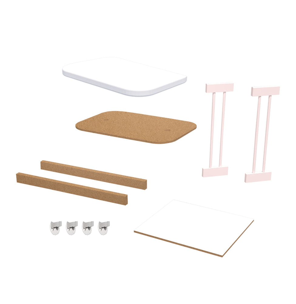 Kit de Transformação Para Mini Berço Raika - Rosa Claro