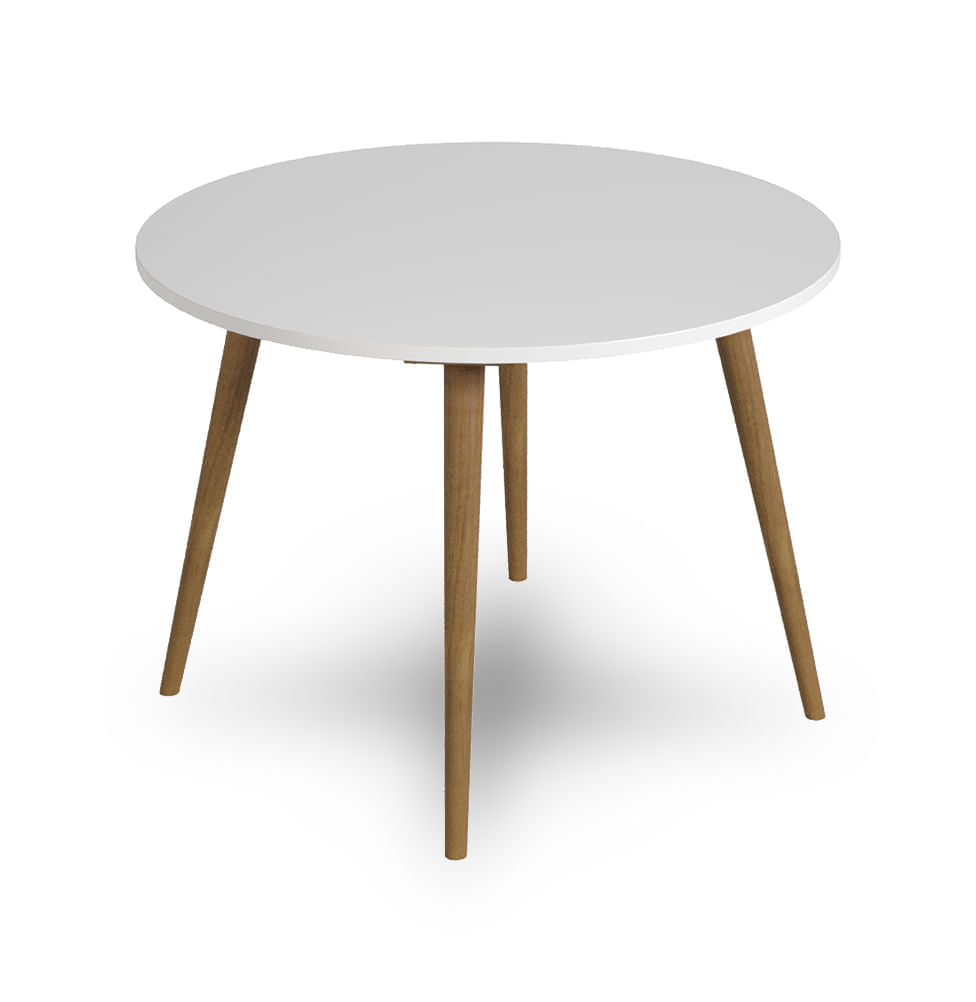 Mesa Infantil Viena Redonda - Branco e Freijó