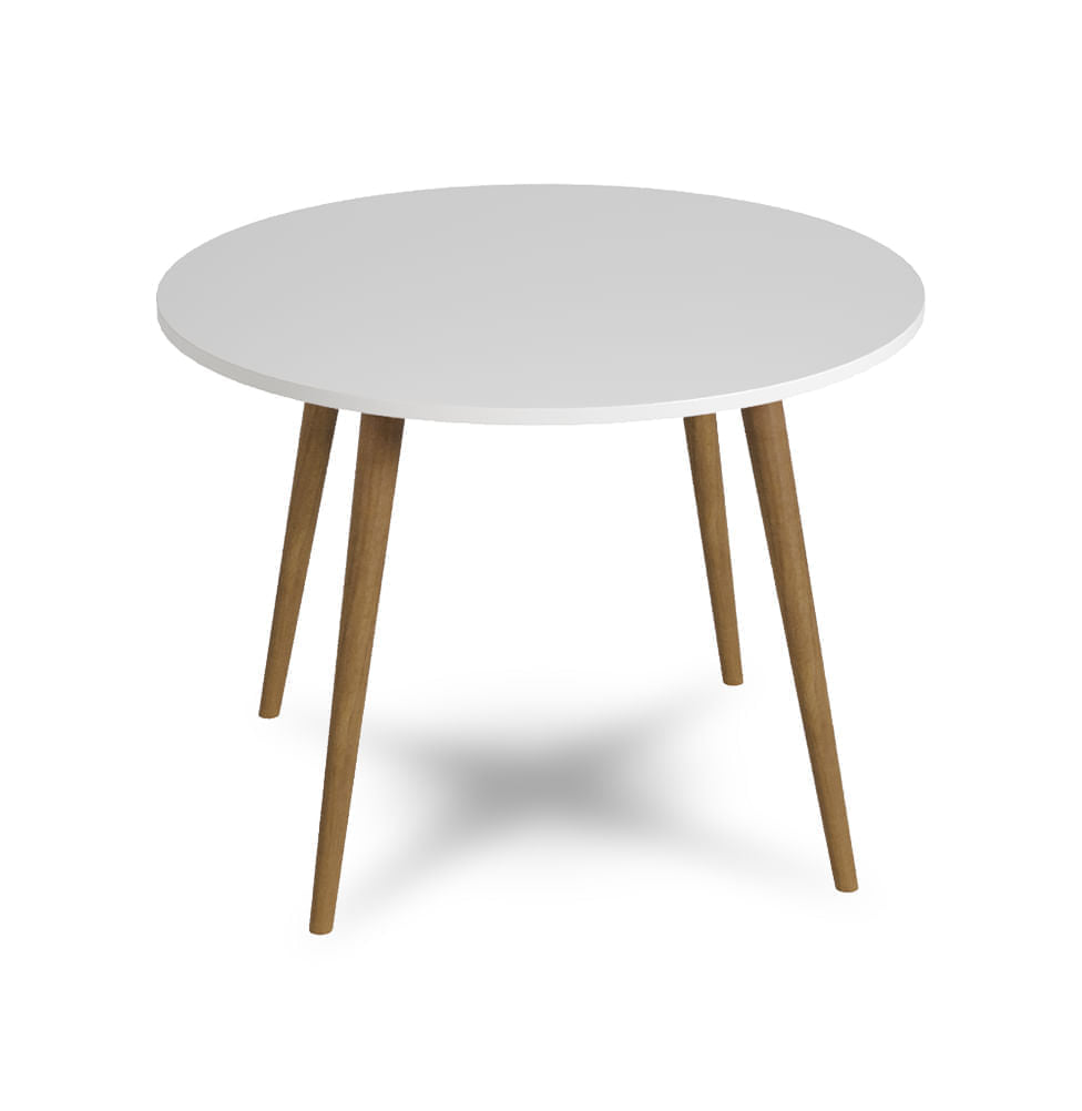 Mesa Infantil Viena Redonda - Branco e Freijó