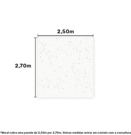 Papel de Parede Cola Infantil Constelações Fundo Branco - Mural 2,50m x 2,70m