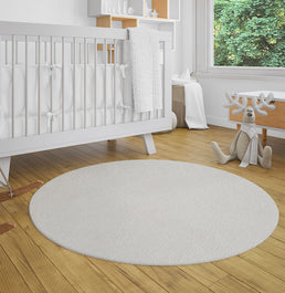 Tapete Infantil Redondo Linho - Bege