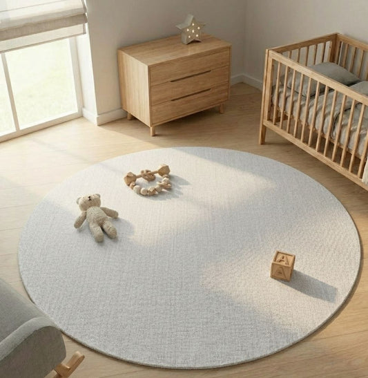 Tapete Infantil Redondo Linho - Cinza