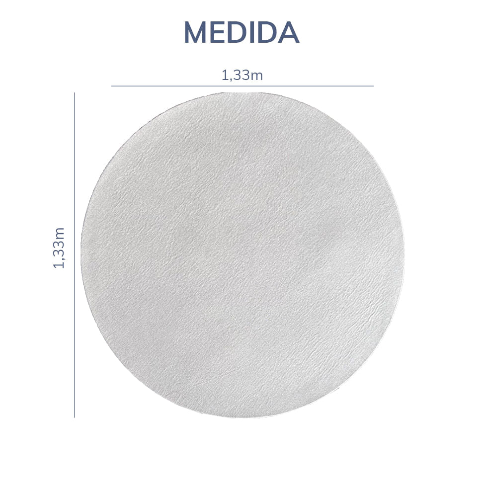 Tapete Infantil Redondo Linho - Cinza