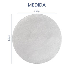 Tapete Infantil Redondo Linho - Cinza