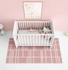Tapete Infantil Retangular Listras Horizontais e Verticais - Rosa
