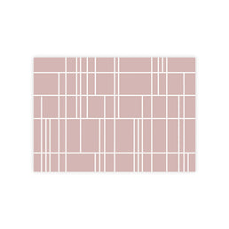 Tapete Infantil Retangular Listras Horizontais e Verticais - Rosa