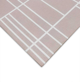 Tapete Infantil Retangular Listras Horizontais e Verticais - Rosa