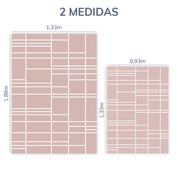 Tapete Infantil Retangular Listras Horizontais e Verticais - Rosa