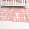 Tapete Infantil Retangular Listras Horizontais e Verticais - Rosa