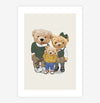 Quadro Infantil Família Urso Menino Verde - Vertical 