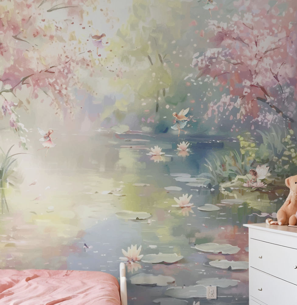 Papel de Parede Lago Encantado das Fadas - Mural 