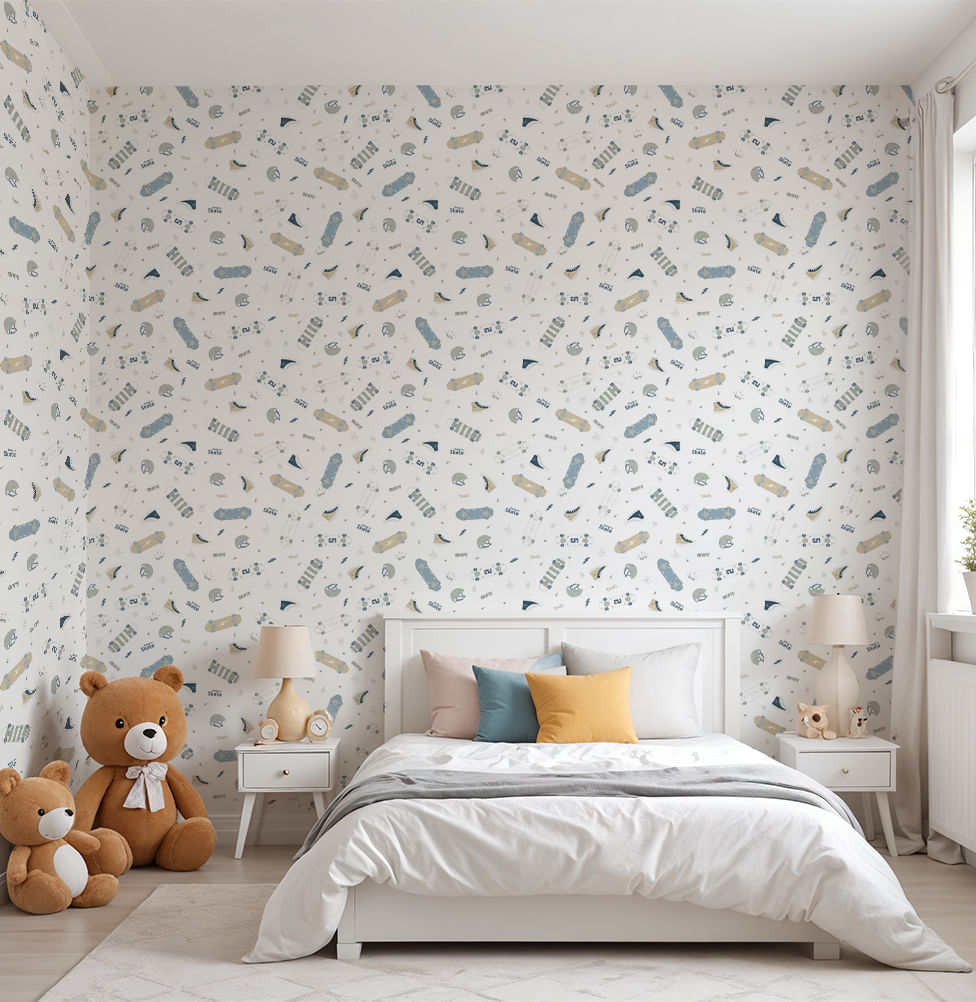 Papel de Parede Skate Azul 