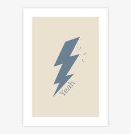 Quadro Infantil Raio Yeah Azul - Vertical