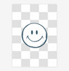  Quadro Smile com Xadrez Cinza - Vertical 