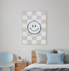  Quadro Smile com Xadrez Cinza - Vertical 