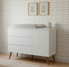 Cômoda de Bebê Viena com Porta Branco com Pé Mel