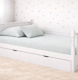 Colcha de Solteiro com Elástico Quadradinho Chambre - Verde Mescla