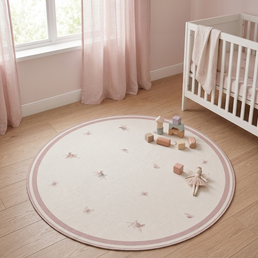 TAPETE INFANTIL REDONDO FADAS ROSA  - 1,33
