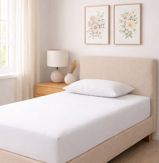 Lençol de Solteiro Basic Com Elástico - Branco