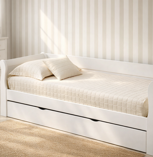 Colcha Com Elástico Quadradinho - Bege