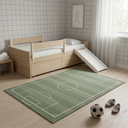 TAPETE INFANTIL RETANGULAR CAMPO DE FUTEBOL - 1,33 X 1,88