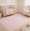 Tapete Infantil Retangular Gride - Rosa