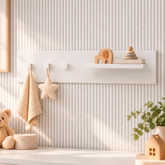 PRATELEIRA HAUS NATURE COM GANCHOS - BRANCO