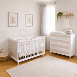 Berço Haus Nature Com Palha 3 em 1 - Branco