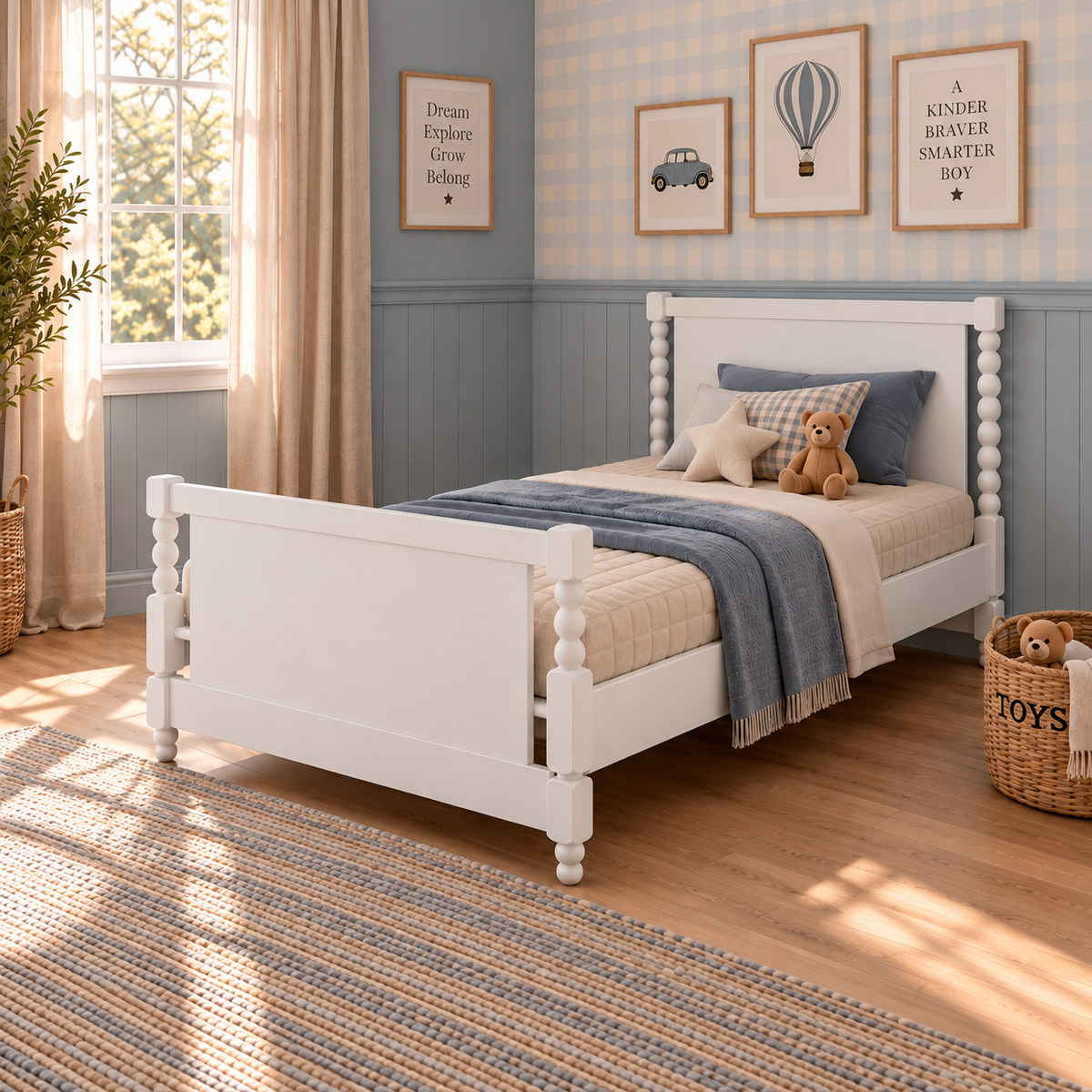 CAMA SOLTEIRO RITMO CABECEIRA ALTA - BRANCO