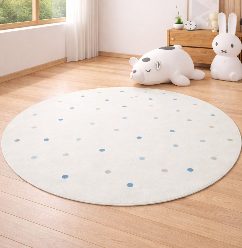 Tapete Infantil Redondo Poá - Azul