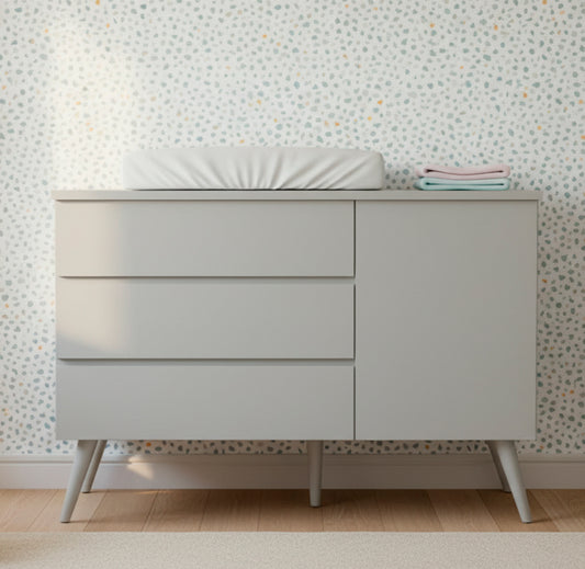 Cômoda de Bebê Viena com Porta Cinza Harbor
