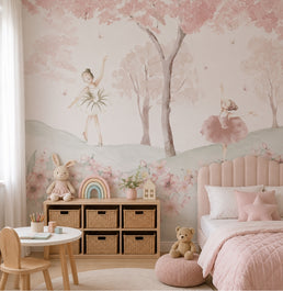 Papel de Parede Infantil Bailarinas Rosa - Mural