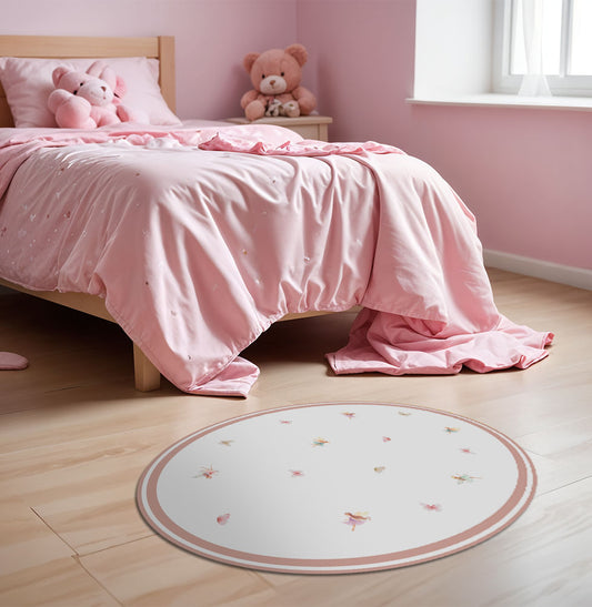 Tapete Infantil Oval Fadas e Borboletas Playmat