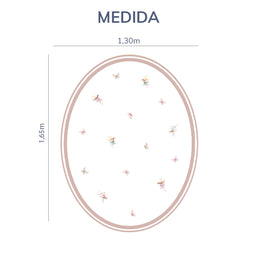 Tapete Infantil Oval Fadas e Borboletas Playmat