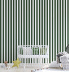 Papel de Parede Infantil Listrado Largo Verde 
