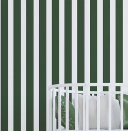 Papel de Parede Infantil Listrado Largo Verde 