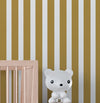 Papel de Parede Listrado Largo Amarelo
