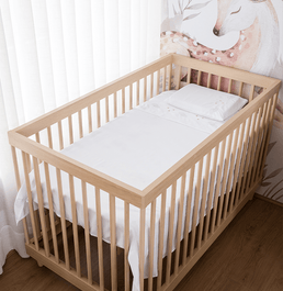 Lençol de Berço Bordado Nuvem 3 Peças - Branco