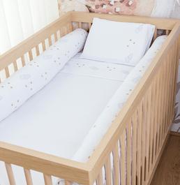 Kit 2 Rolos de Berço Bordado Nuvem 1,30m - Branco