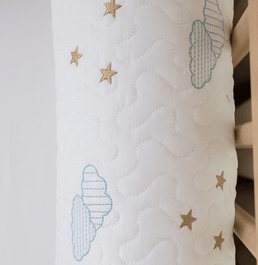 Kit 2 Rolos de Berço Bordado Nuvem 1,30m - Branco