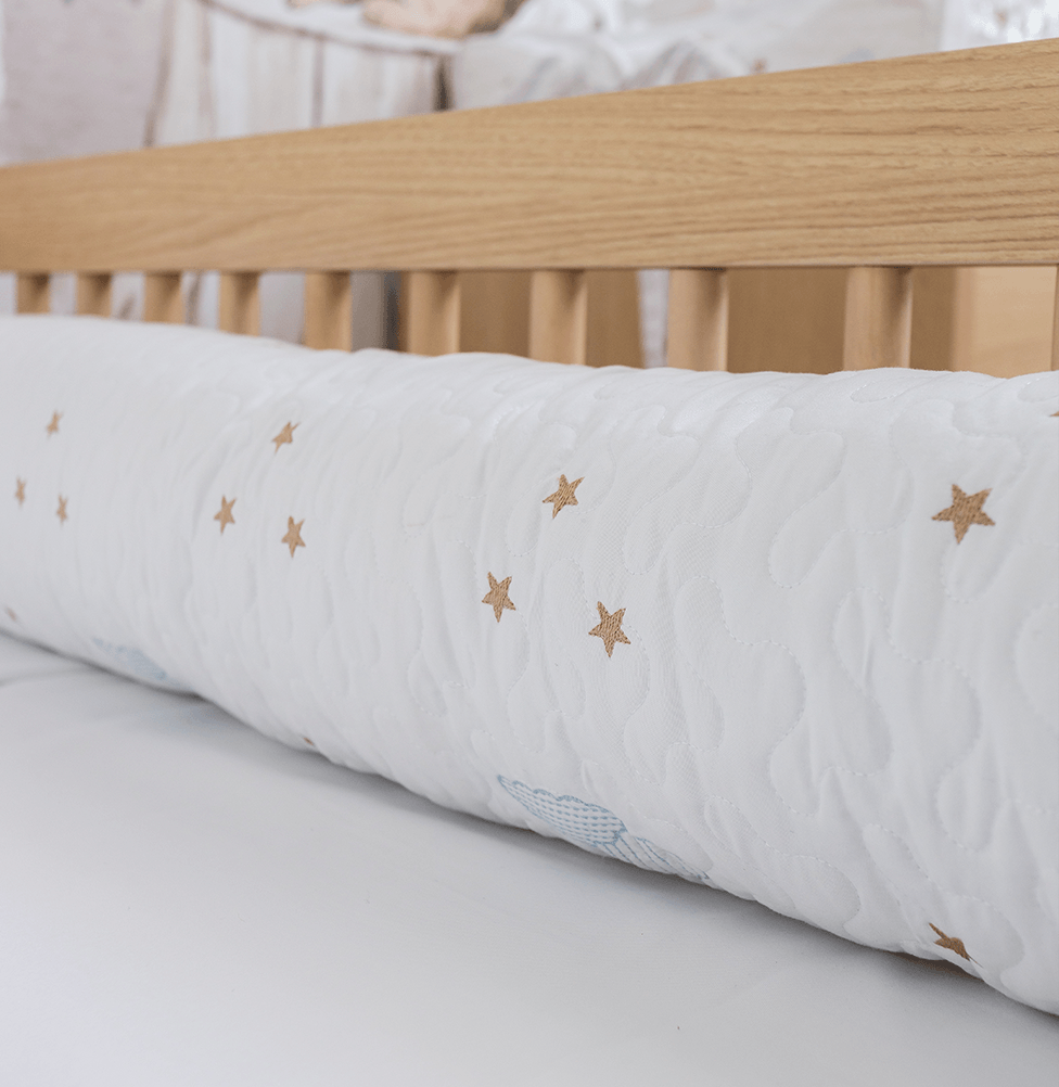 Kit 2 Rolos de Berço Bordado Nuvem 1,30m - Branco