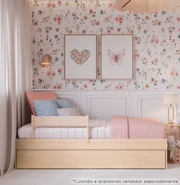 Cama Solteiro Turca Slim Com Cama Auxiliar - Carvalho