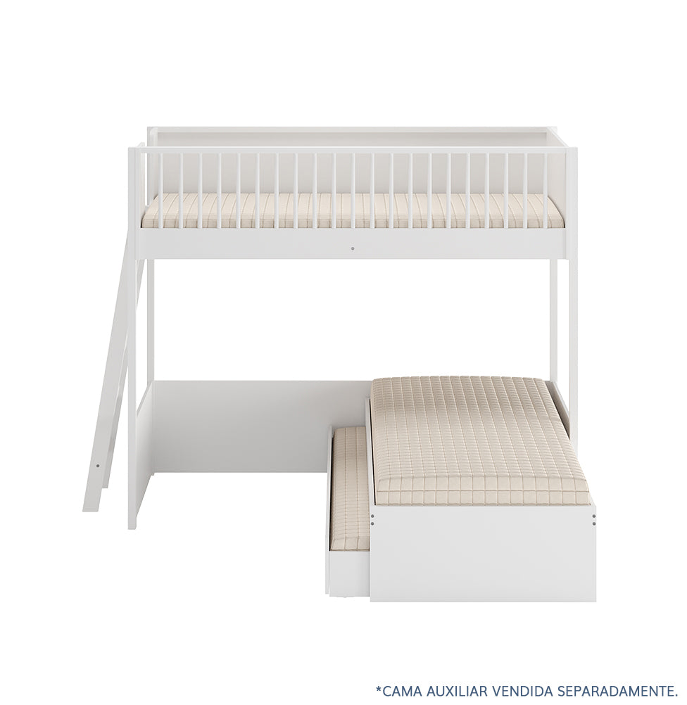 Beliche Slim Com Cama Turca Solteiro - Branco