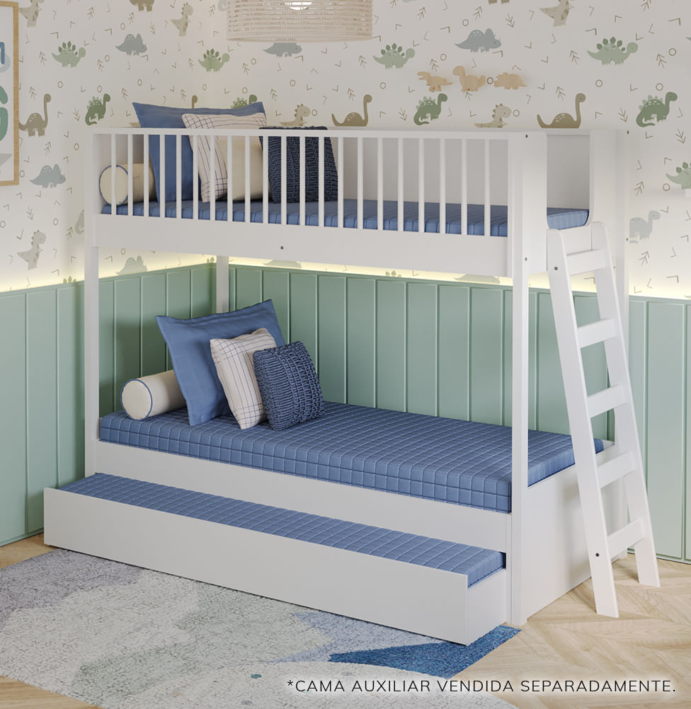 Beliche Slim Com Cama Turca Solteiro - Branco