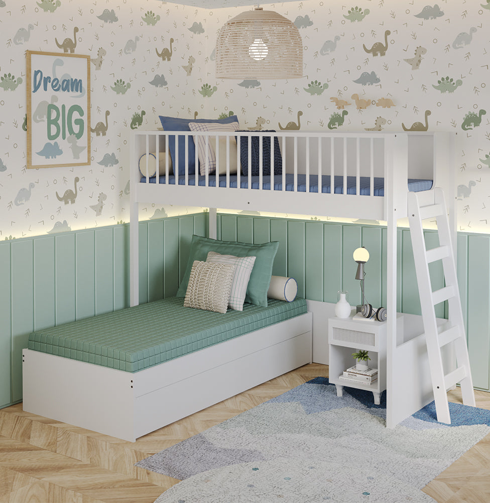 Beliche Slim Com Cama Turca Solteiro - Branco