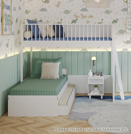 Beliche Slim Com Cama Turca Solteiro - Branco